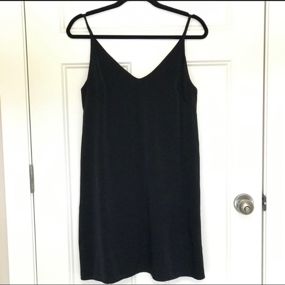 AQUA Black Slip Mini Dress